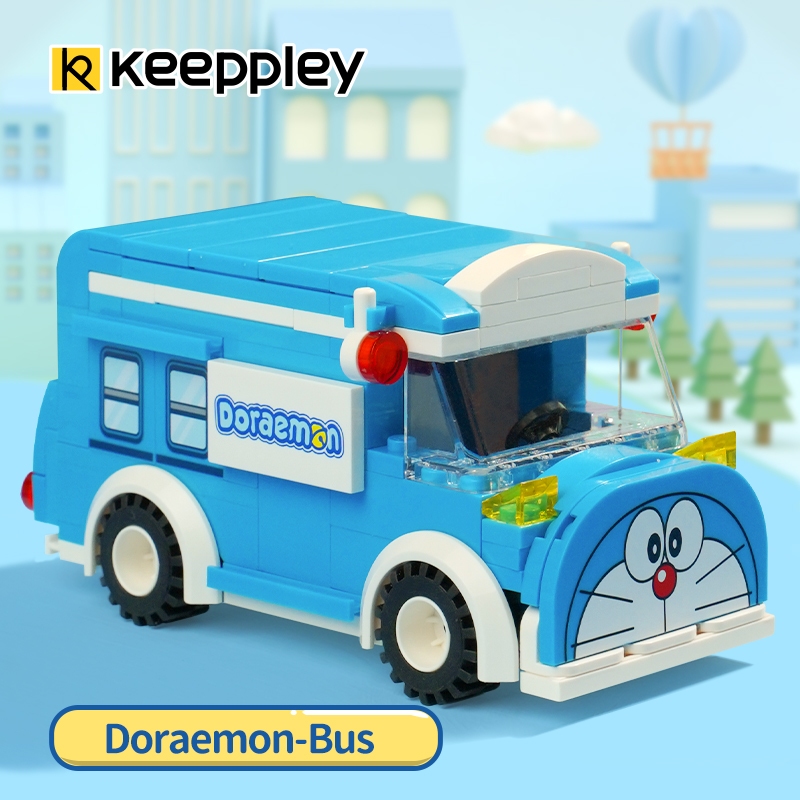 Keeppley Doraemon Beetle Bus Building Blocks ของเล่นเด็กของขวัญวันเกิดการศึกษาประกอบ Boys