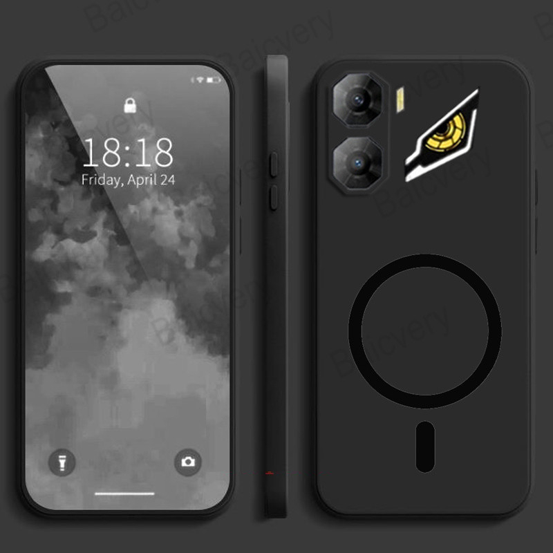 สําหรับ ZTE Nubia Neo 3 5G สีลูกกวาด Matte Soft Simple ฝาครอบป้องกันพร้อมสติกเกอร์แม่เหล็ก