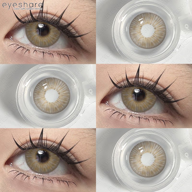 คอนแทคเลนส์สีน้ําตาล 2PCS\Pair NEWYORK Warmgray Jadegray คอนแทคเลนส์สีนุ่ม ใช้งานรายปี