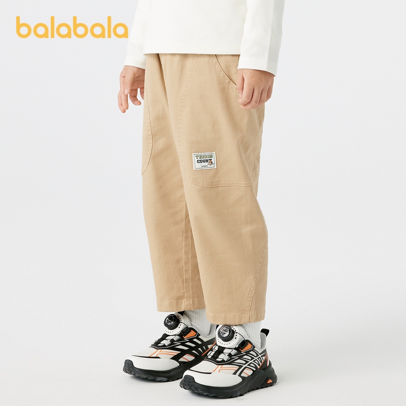 บาลาบาลา เด็กกางเกงขายาวกางเกงทํางานชายฤดูใบไม้ร่วงใหม่กางเกงอเนกประสงค์สไตล์