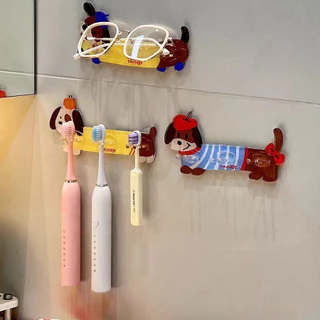 ที่ใส่แปรงสีฟันลายการ์ตูน-กาวติดผนังออแกไนเซอร์สําหรับแปรงไฟฟ้า3แปรง | ชั้นวางของในห้องน้ําแบบไม่ต้องเจาะรูใต้ตู้กระจก(ชุดครอบครัว)