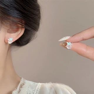 50 รูปแบบ INS Mini สาวน่ารัก S925 ต่างหูเงินหูแฟชั่นเครื่องประดับ Accesssory