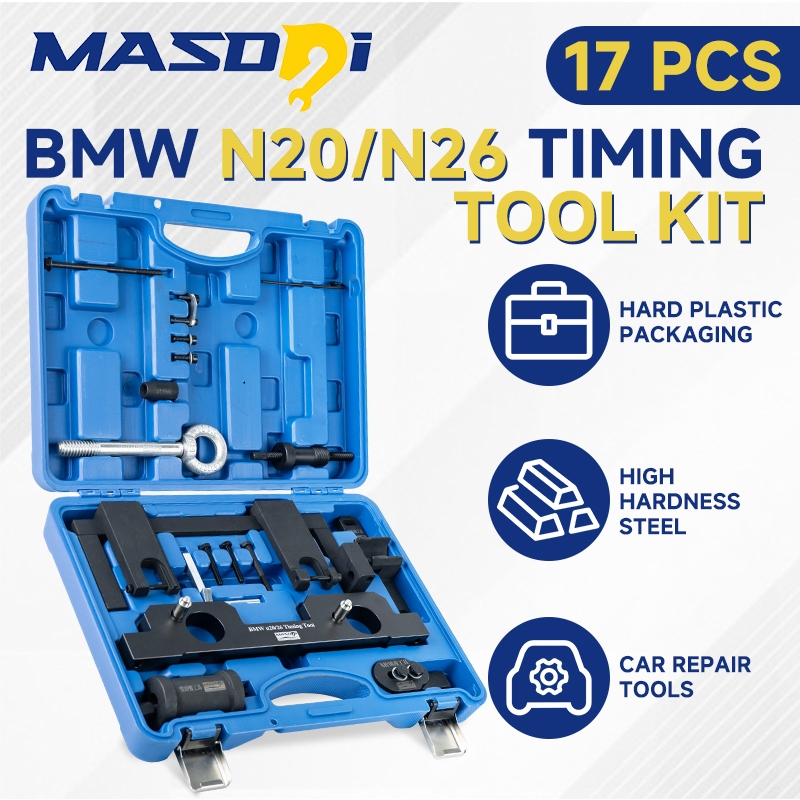 Masdsi BMW N20 N26 ชุดเครื่องมือจับเวลาเครื่องยนต์,เข้ากันได้กับเครื่องยนต์ BMW, พร้อม Flywheel Holder Tool & Balance Shaft Tool & Fuel หัวฉีดติดตั้งกําจัด