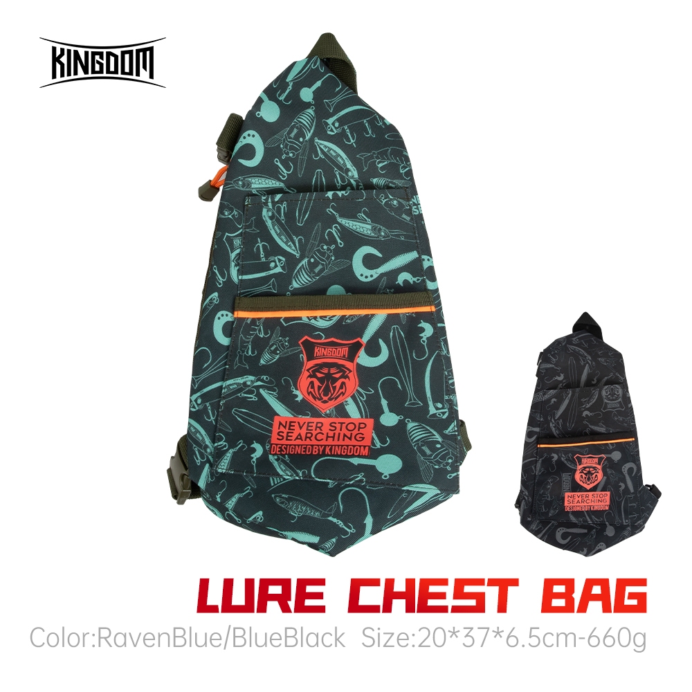 Kingdom กระเป๋าตกปลาใหม่ 1000D ไนลอนกันน้ํากลางแจ้ง 330g 37*20*6.5 ซม.มัลติฟังก์ชั่น Lure Fishing Ta