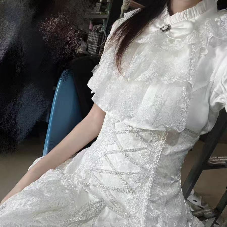 กระโปรงครึ่งสั้น สไตล์โคคーン lolita เสื้อและผ้าพันคอ น่ารักสำหรับแฟชั่นญี่ปุ่น
