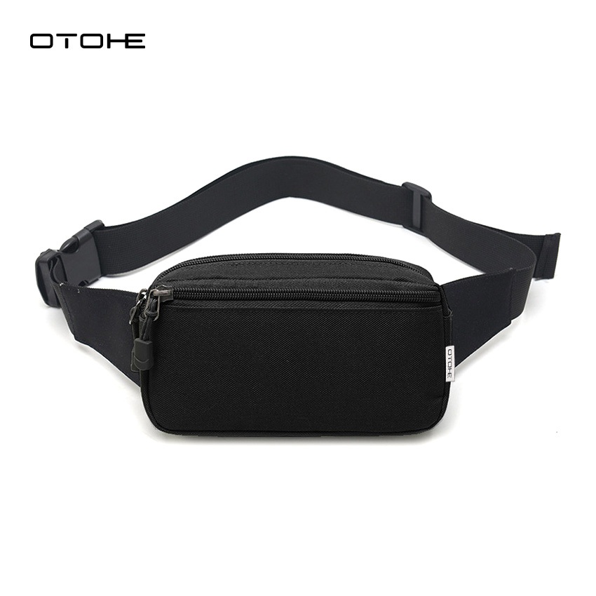 OTOHE ผู้ชายกีฬาเอวกระเป๋าแฟชั่นผู้ชายกระเป๋ากระเป๋าหน้าอกกันน้ํา Oxford Dual Zipper Running Bum กระเป๋าแบบพกพากระเป๋ายิม