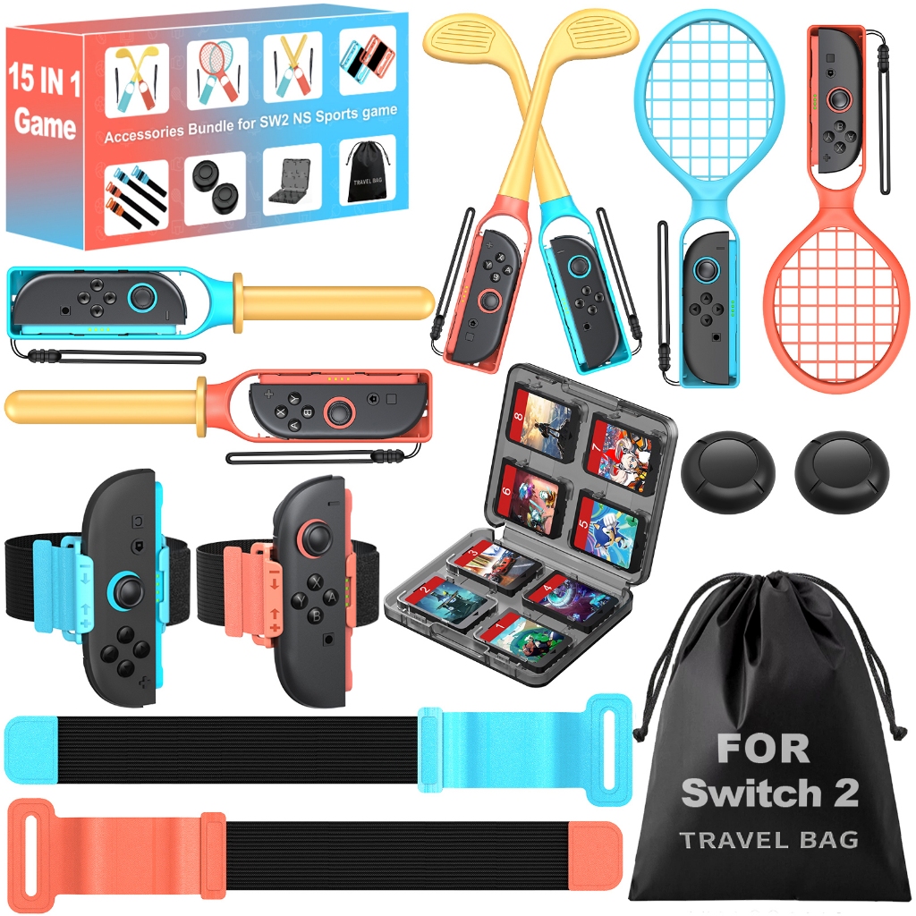 ส่งสินค้า24ชั่วโมง  Dobe TNS-2025 Switch2 เกมส์กีฬา 15ชิ้นใน1 อุปกรณ์เสริม แฮนด์เกร็บ+Connector ราคา ถูกที่สุด ดีลบีเคเค แกลเลอรีภาพที่ 2