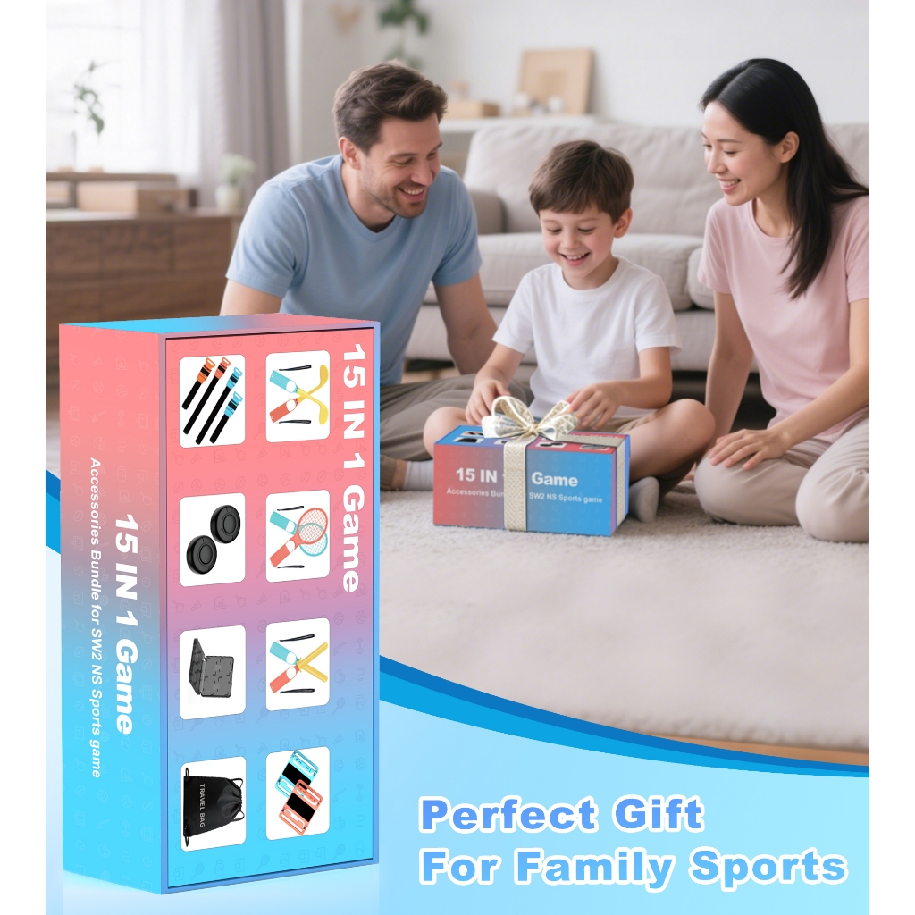 ส่งสินค้า24ชั่วโมง  Dobe TNS-2025 Switch2 เกมส์กีฬา 15ชิ้นใน1 อุปกรณ์เสริม แฮนด์เกร็บ+Connector ราคา ถูกที่สุด ดีลบีเคเค แกลเลอรีภาพที่ 8