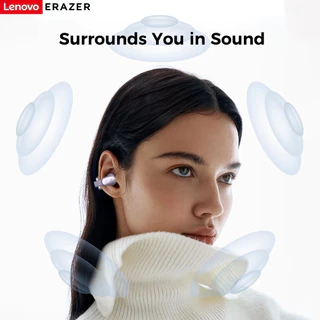 Lenovo ERAZER XF28 AI ชุดหูฟังแปล พร้อมจอแสดงผล LED หูฟังแบบหนีบหู HiFi สเตอริโอ Bluetooth 6.0 Earbuds รองรับการแปลแบบเรียลไทม์ใน 134 ภาษา หูฟังบลูทูธ