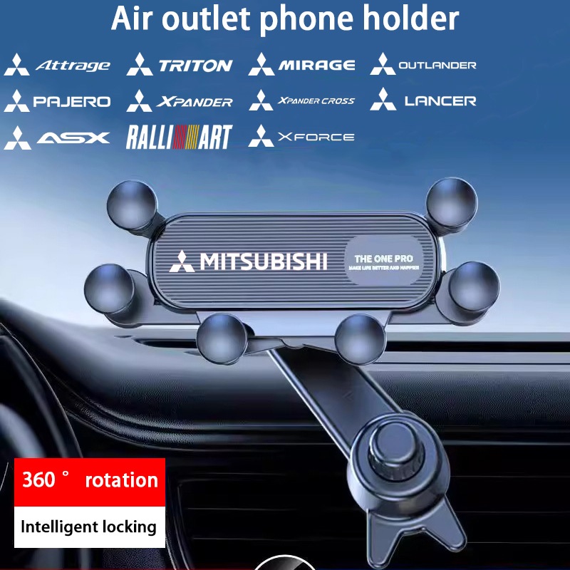 Mitsubishi Car หกจุดสนับสนุนที่วางโทรศัพท์ air outlet ตะขอคงที่แรงโน้มถ่วงมั่นคงนําทางวงเล็บ Attrage Mirage Triton Xpander Pajero Xpander Lancer ASX Storm Outlander L200