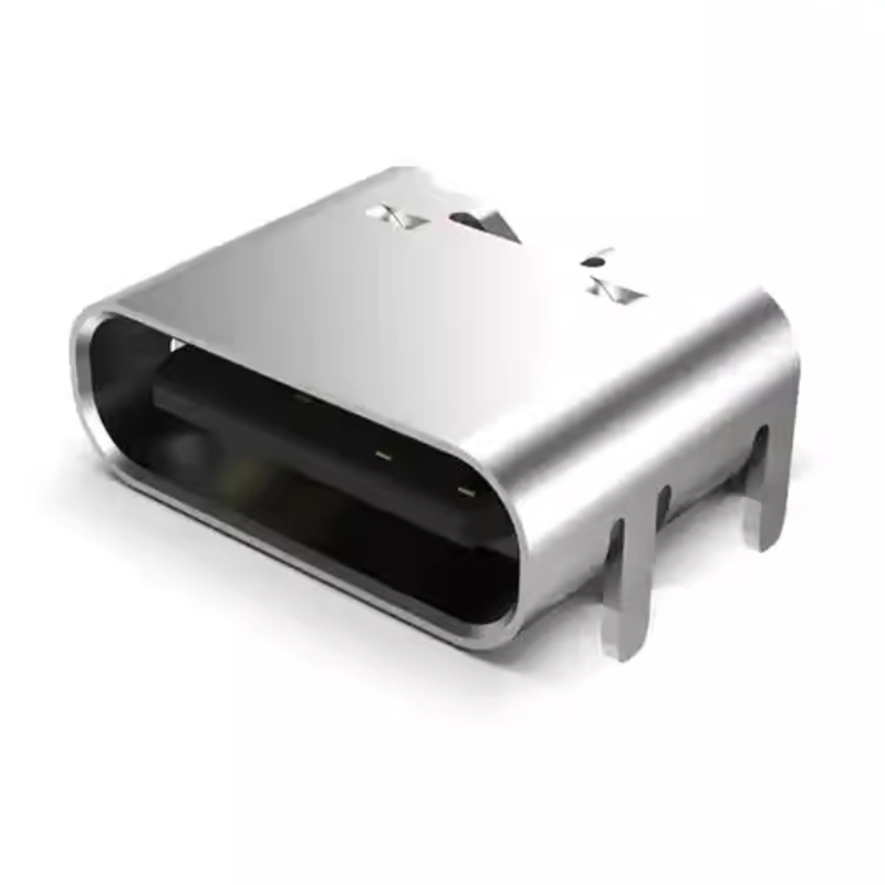 USB4125 TYPE-C 6P Connector 4-Pin ปากแบนไม่มีชายแดนไม่มีตําแหน่ง Pin USB4125-GF-A