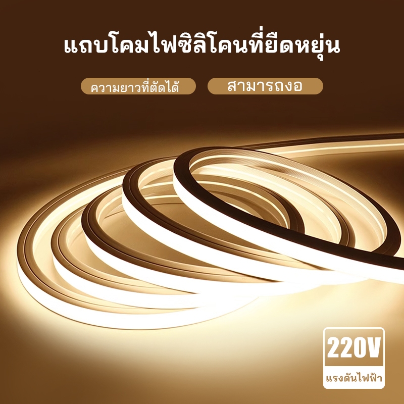 ไฟ LED Neon Soft Light ชนิดยืดหยุ่น 220V แสงสีขาวนวล⚡ | ตกแต่งบ้าน/ไฟส่องสว่าง IP65 กันน้ําทนทาน Anti-Damaging