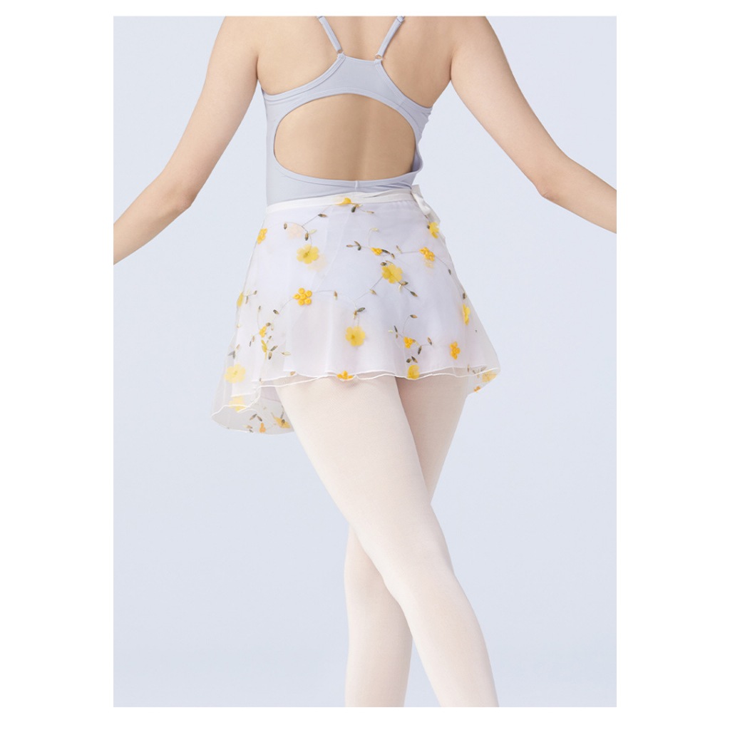 ชุดเดรสกระโปรงสั้น ผ้าชีฟอง พิมพ์ลายดอกไม้ เหมาะกับเต้นบัลเล่ต์ สําหรับสตรี - รูปที่ 7