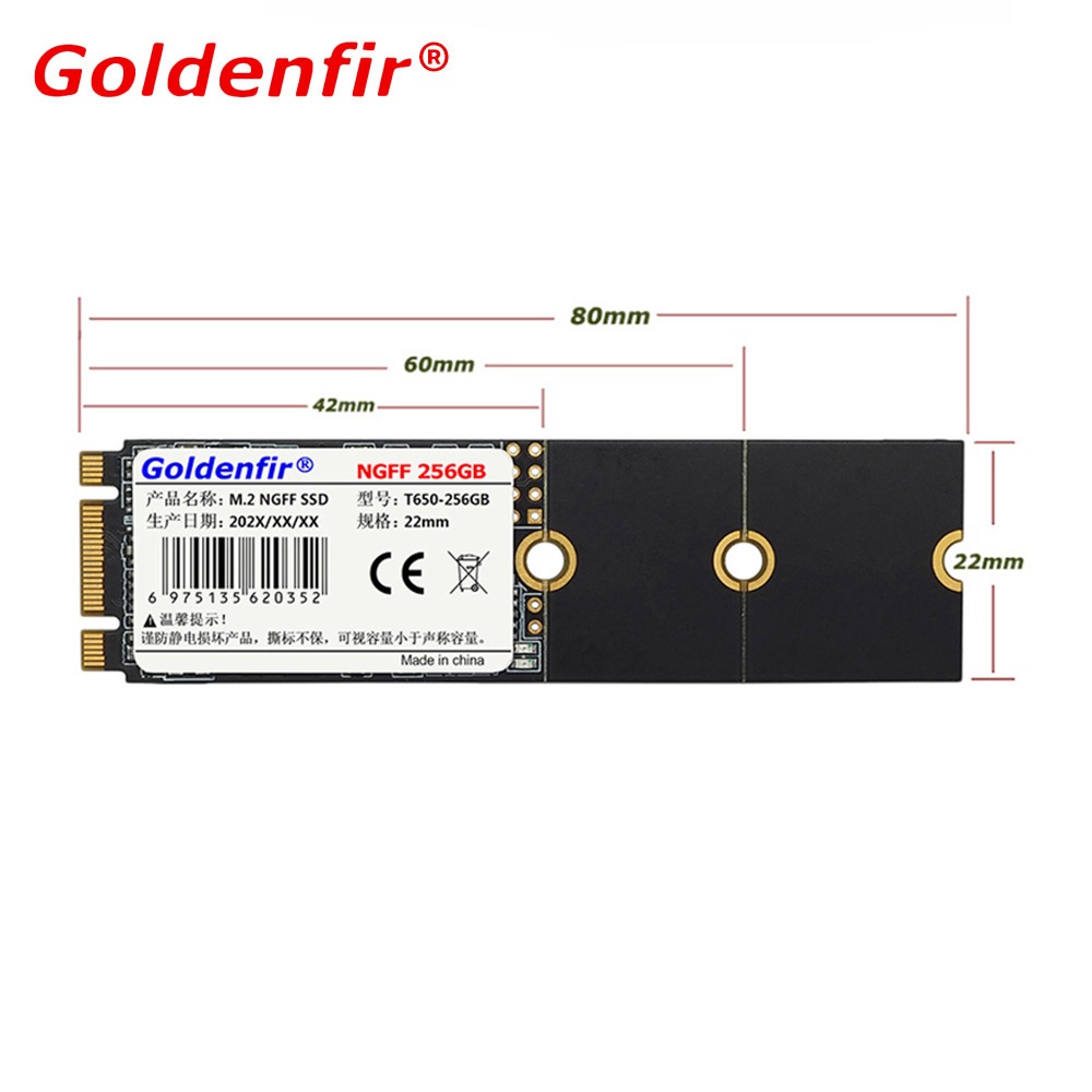 Goldenfir NGFF M.2 SATA SSD 128GB 256GB 512GB 1TB 550MB/s Soild Sata Drive สําหรับแล็ปท็อปพีซี