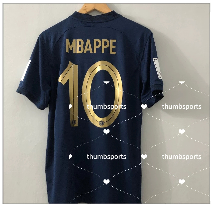 thumbsportsFans 2022 ฝรั่งเศสเสื้อฟุตบอลบ้านผู้ชาย MBAPPE GRIEZMANN TOP CUP เสื้อฟุตบอลโลก