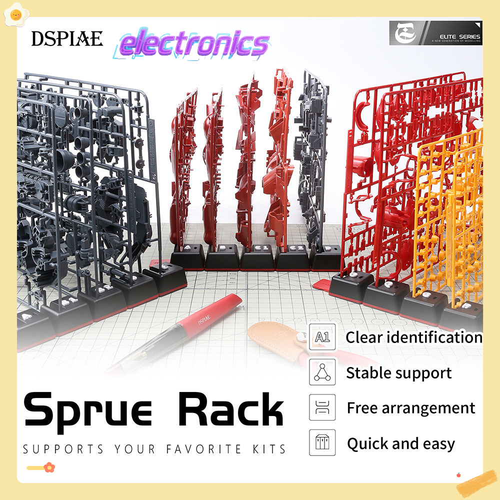 DSPIAE PT-SR แผงจัดระเบียบสปรู​​ ​​สำหรับประกอบโมเดลพลาสติก​​ ​​ระบบจัดเก็บและระบุชิ้นส่วนแบบรวมศูนย์​​ ​​เหมาะสำหรับงาน DIY โมเดลกันดั้ม​