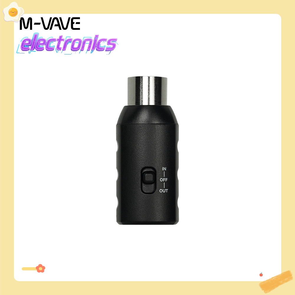 M-VAVE SK7 ตัวรับ-ส่งสัญญาณ MIDI ไร้สายแบบชาร์จได้​​ ​​เปลี่ยนโหมด MIDI แบบสัมผัสเดียว​​ ​​ส่งสัญญาณระยะไกล สำหรับการแสดงสดและผลิตเพลง​