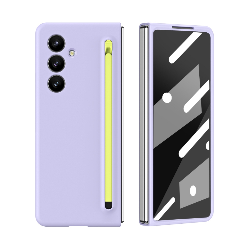พร้อมปากกาสําหรับ Samsung Galaxy Z Fold7 case Fold6 5 4 3 cover ฟิล์มกระจกแบบบูรณาการ หลายสี