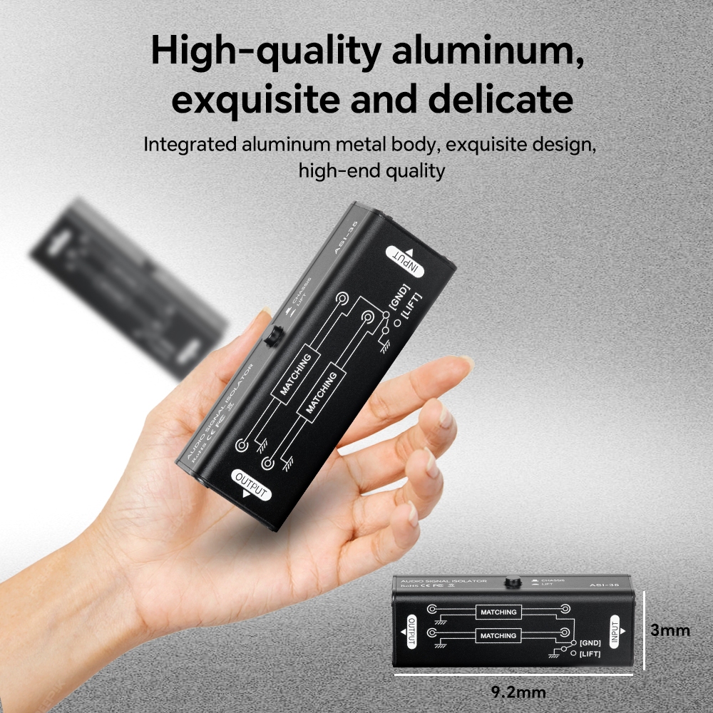 3.5 มม. Ground Loop Noise Isolator สําหรับรถยนต์/บ้าน/PC - หยุด Hum พร้อมโหมด LIFT & CHASISS