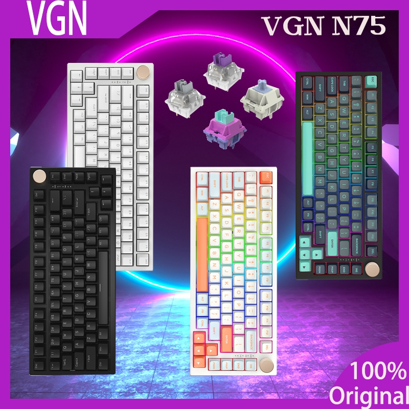 VGN N75 Mechanical Keyboard Ergonomic Hot Plug RGB คีย์บอร์ดเกมที่กําหนดเอง