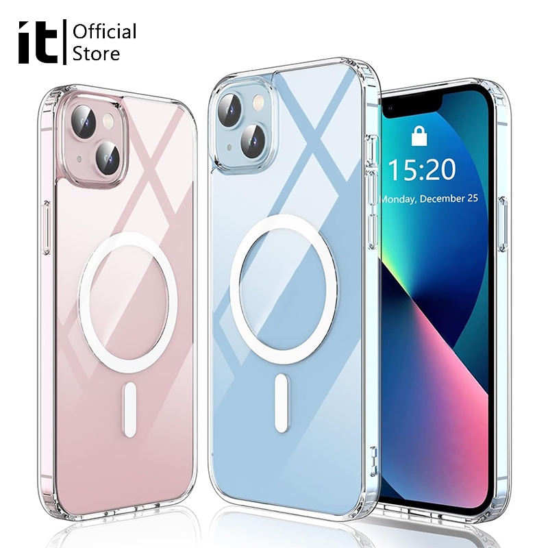 [มัน]แม่เหล็กสําหรับiPhone 15 promax 16promax 14plus 13 12 11 Case,ไร้สายSlim Clearฝาครอบโทรศัพท์กันกระแทกฝาครอบป้องกัน