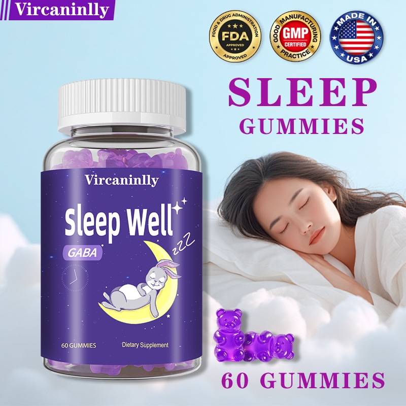 Vircaninlly  GABA Sleep DEEP + แอล-ธีอะนีน ช่วยนอนหลับลึก ผสมวิตามิน B6 B12 60 เม็ด ไม่ง่วงตอนเช้า