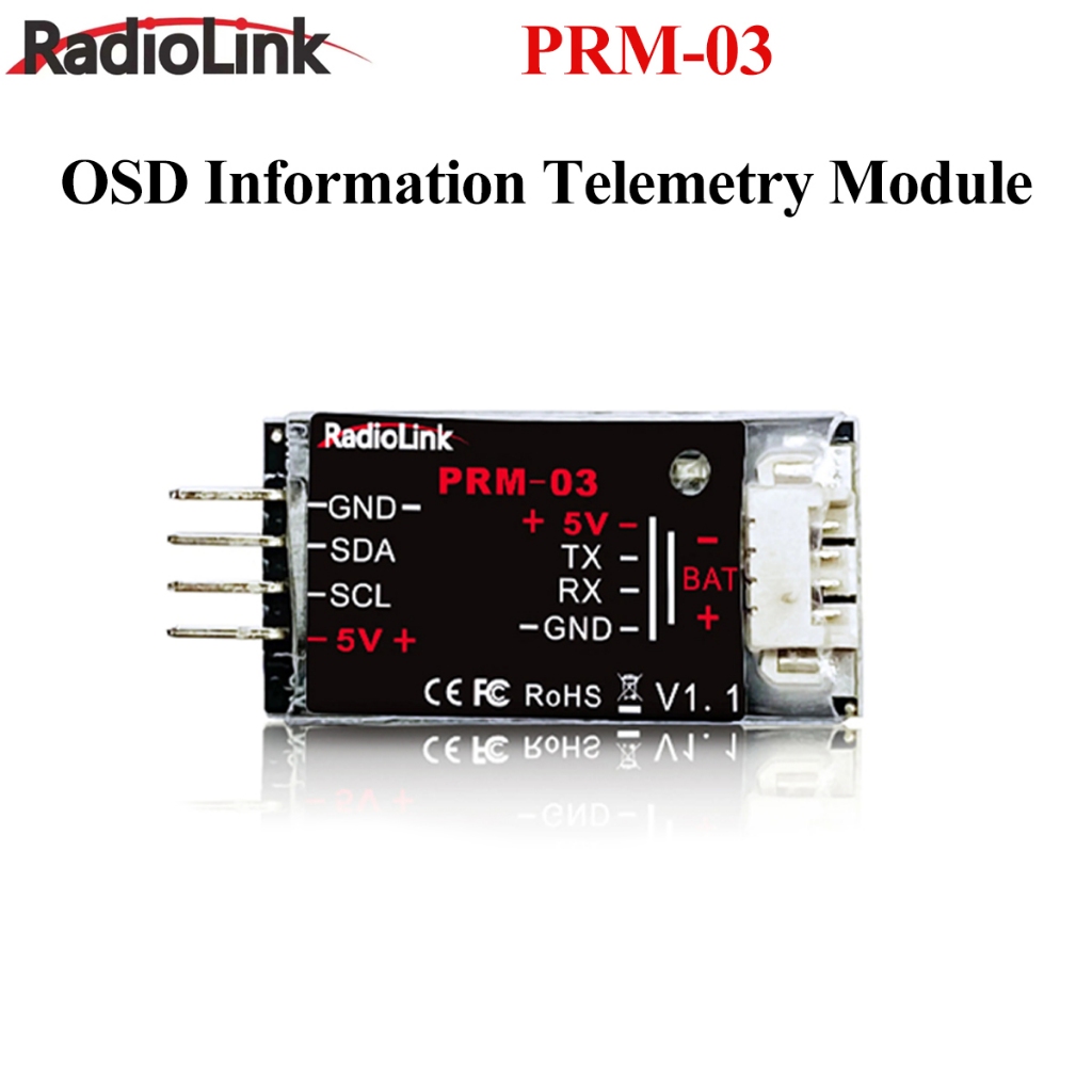 Radiolink PRM-03 เซ็นเซอร์วัดระยะทางกลับเที่ยวบินโมดูลข้อมูล 1S-12S สําหรับ R12DS/R9DS ตัวรับสัญญาณ 