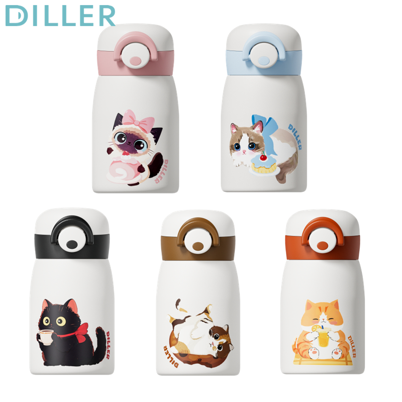 Diller กระติกน้ําสูญญากาศ Thermos 316 ขวดน้ําดื่มสแตนเลส 270ml D9404