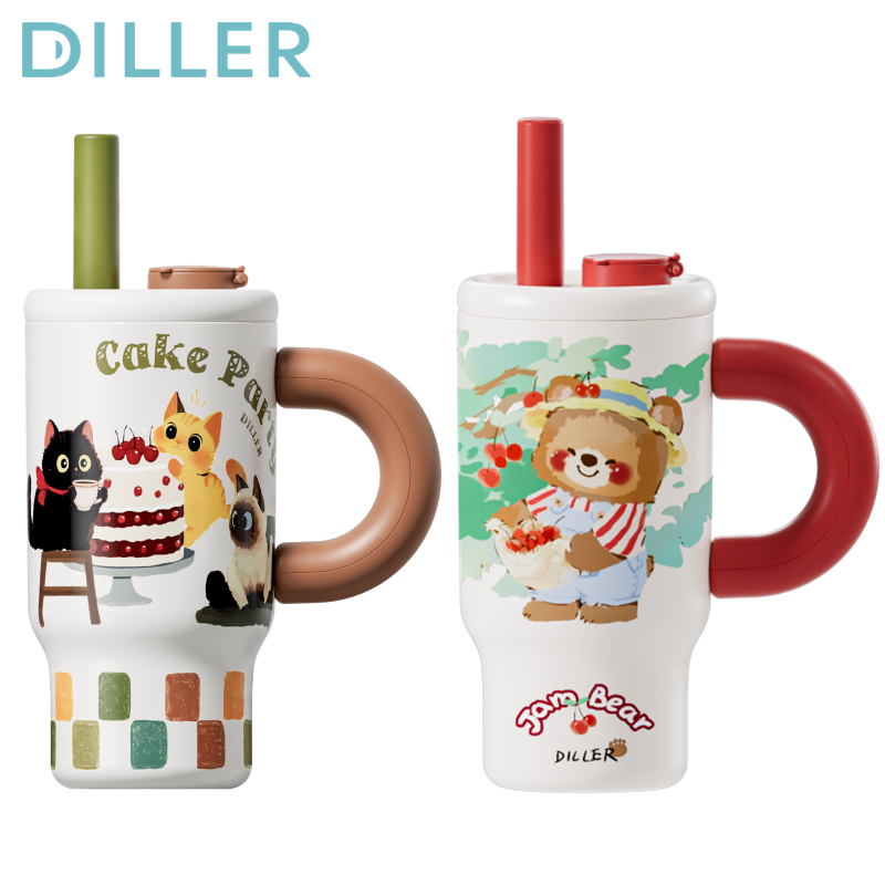 Diller Ace Tumbler กระติกน้ําร้อนขนาดใหญ่ (1000ml) - 316 Stainless Steel, Temperature Retention D9366 D9398