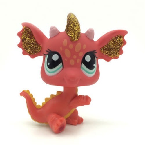 LPS Toy Littlest Pet Shop มังกรแดง #2484 ฟิกเกอร์สัตว์