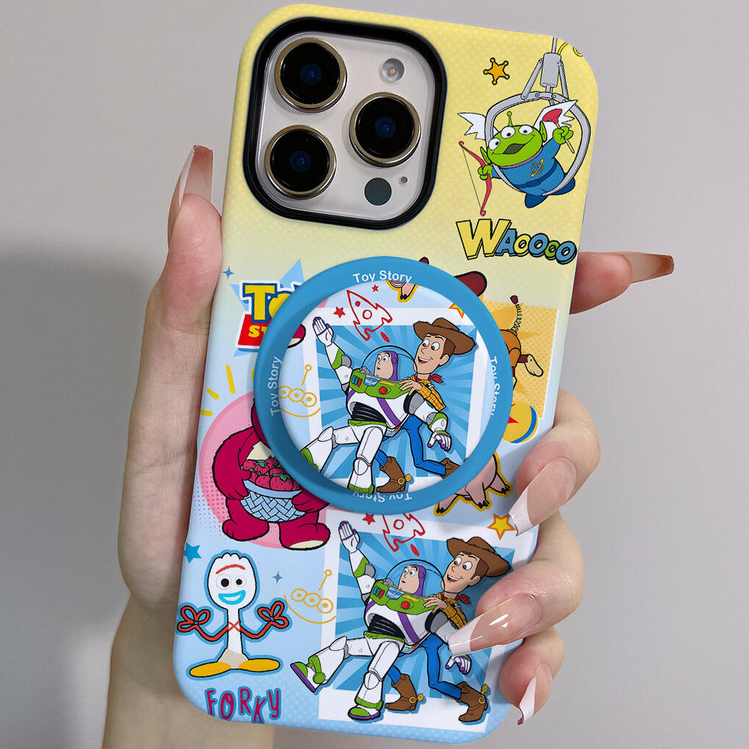 การ์ตูนToy Storyรูปแบบ 2 ใน 1 ขาตั้งสําหรับiPhone 11 12pro 13promax 15pro 15promax 14promax 14 Pro 16 Pro Max 16 plus 17 17 Pro 17 Pro Max 2 ใน 1 กรณี