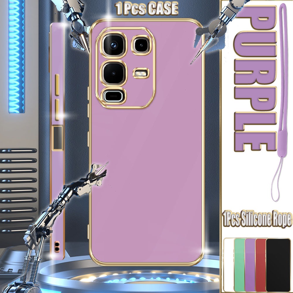 สําหรับ Infinix Note 50S X6870 Electroplated Case พร้อมเชือกซิลิโคน