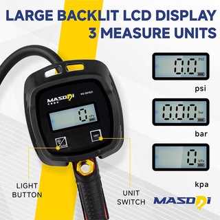 Masdsi เครื่องวัดความดันลมยางดิจิตอล Inflator แบบพกพา สําหรับรถยนต์และมอเตอร์ไซค์