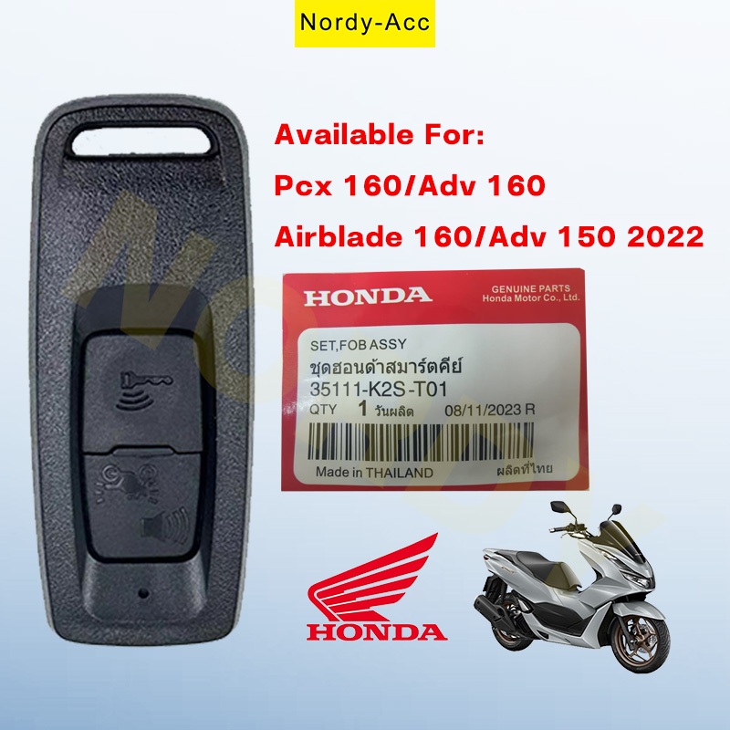 เปลี่ยนสมาร์ทคีย์ Fob สําหรับ Honda Vario 160 รถจักรยานยนต์ - รีโมท 2 ปุ่ม (434MHz) - P/N 35111-K2S-T01