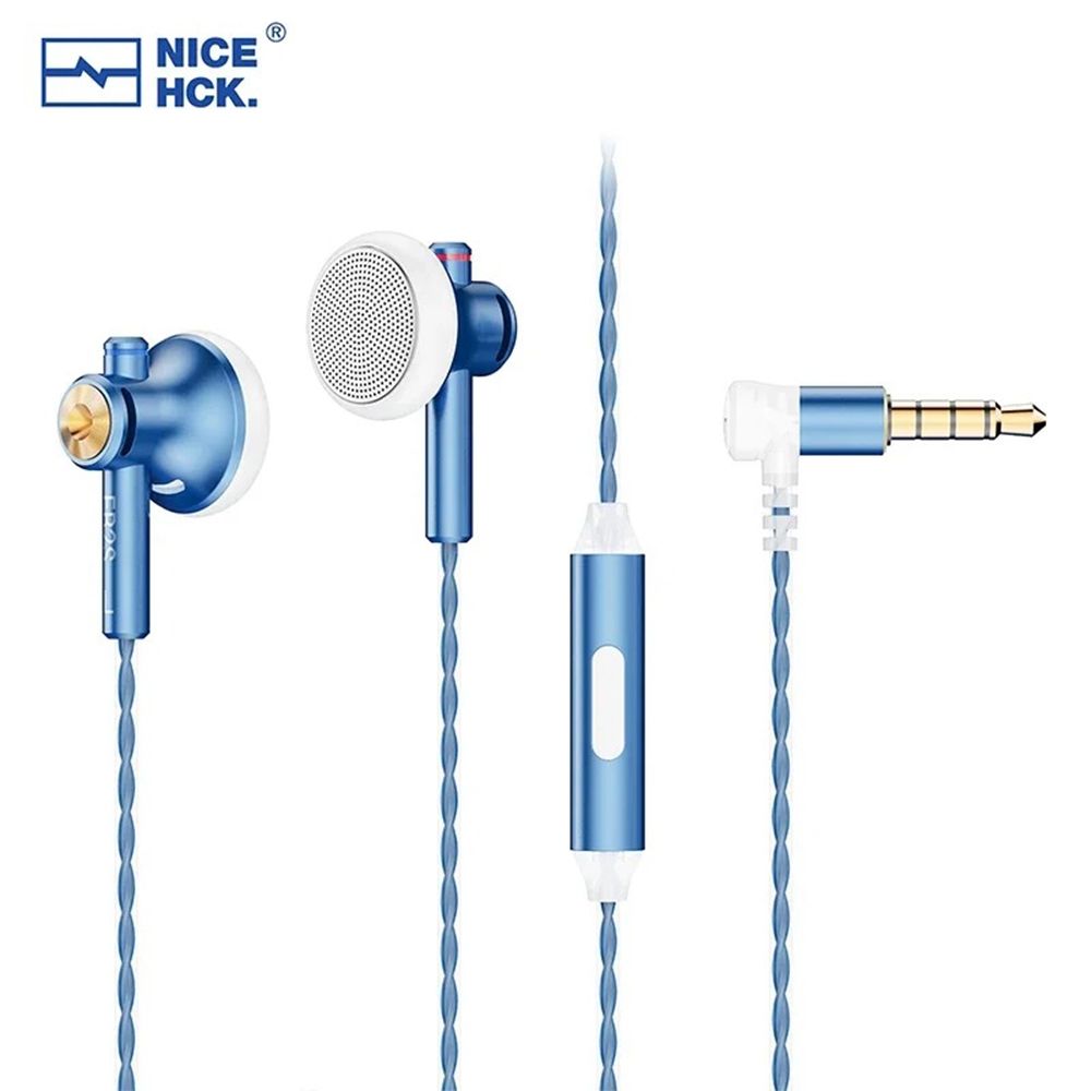 NiceHCK EB2S Pro แบบมีสายแบนหูฟัง 15.4 มม.แบบไดนามิก Super Bass HiFi คุณภาพเสียง LCP ไดอะแฟรมเพลงหูฟ