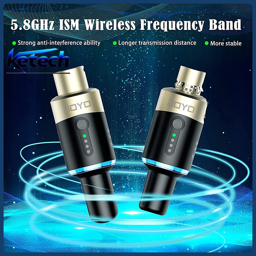 JOYO MW-1 Plug-On 5.8GHz Wireless Mic System – ตัวรับสัญญาณคลิปแบบชาร์จไฟได้สําหรับไมโครโฟนไดนามิกสตรีมสดและ PA