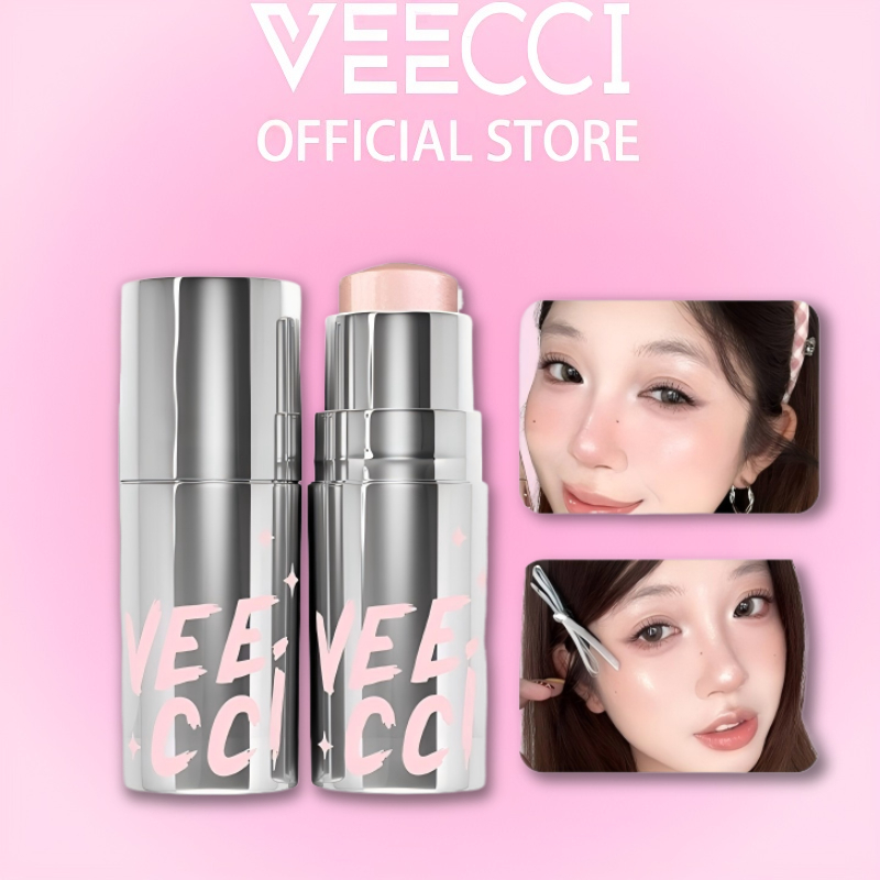 VEECCI ไฮไลท สติ๊ก ชิมเมอร์ อเนกประสงค์ ใบหน้า สามมิติ รายวัน แต่งหน้า แบบพกพา ไฮไลต์ 5g