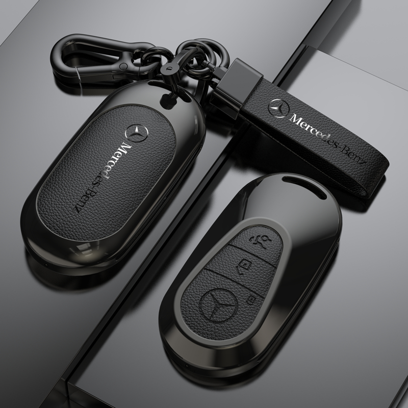 สําหรับ Mercedes Benz C E-Class GLC GLA GLB GLS A200 C200 โลหะผสมสังกะสีเงินกรณีกุญแจรถ Keyless ฝาครอบกุญแจรถอุปกรณ์เสริม