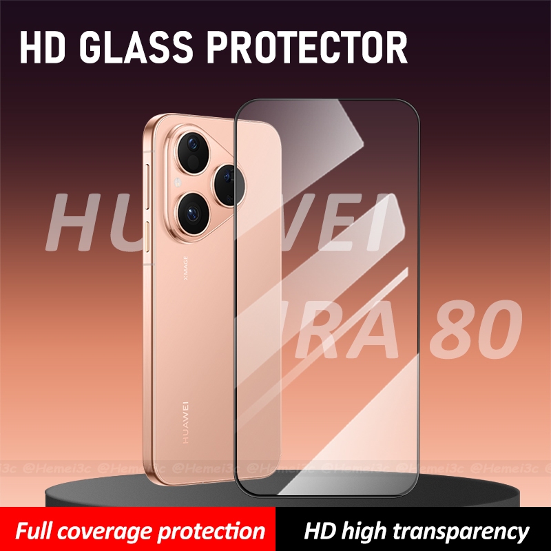 รองรับการจดจําลายนิ้วมือสําหรับ Huawei Pura 80 กระจกนิรภัยป้องกันหน้าจอ