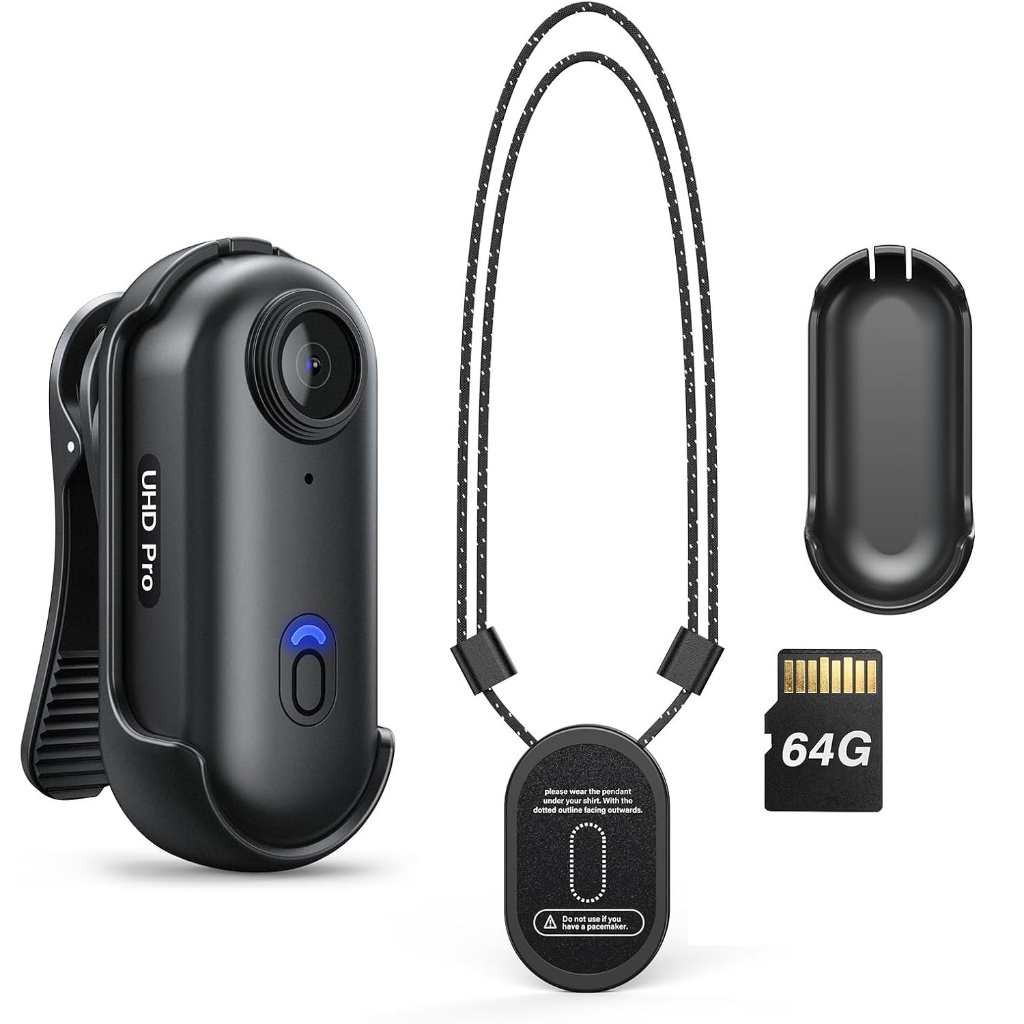 Boblov W4 Wearable Body Mini กล้อง 128GB กล้องตํารวจ 2K พร้อม 360°คลิปหมุนได้และคลิปแม่เหล็ก 2H สําหรับการบันทึก