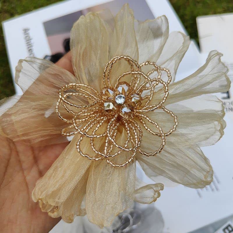 1 PC หลายสีเย็บปักถักร้อยดอกไม้ Patch ลูกปัดสําหรับชุด Headwear อุปกรณ์เสริมเย็บ Applique