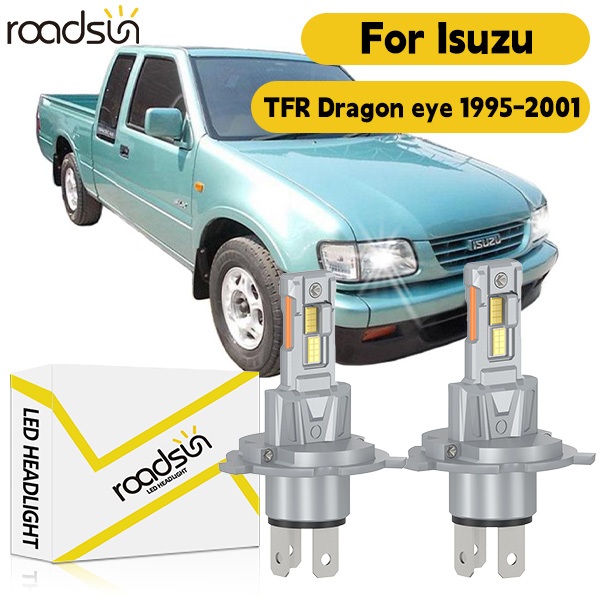 1 คู่ไฟหน้ารถหลอดไฟ Fit สําหรับ Isuzu TFR Dragon Eye 1995-2001 6000K 45000LM 800% ความสว่างพัดลม 200W Plug-N- Play Canbus