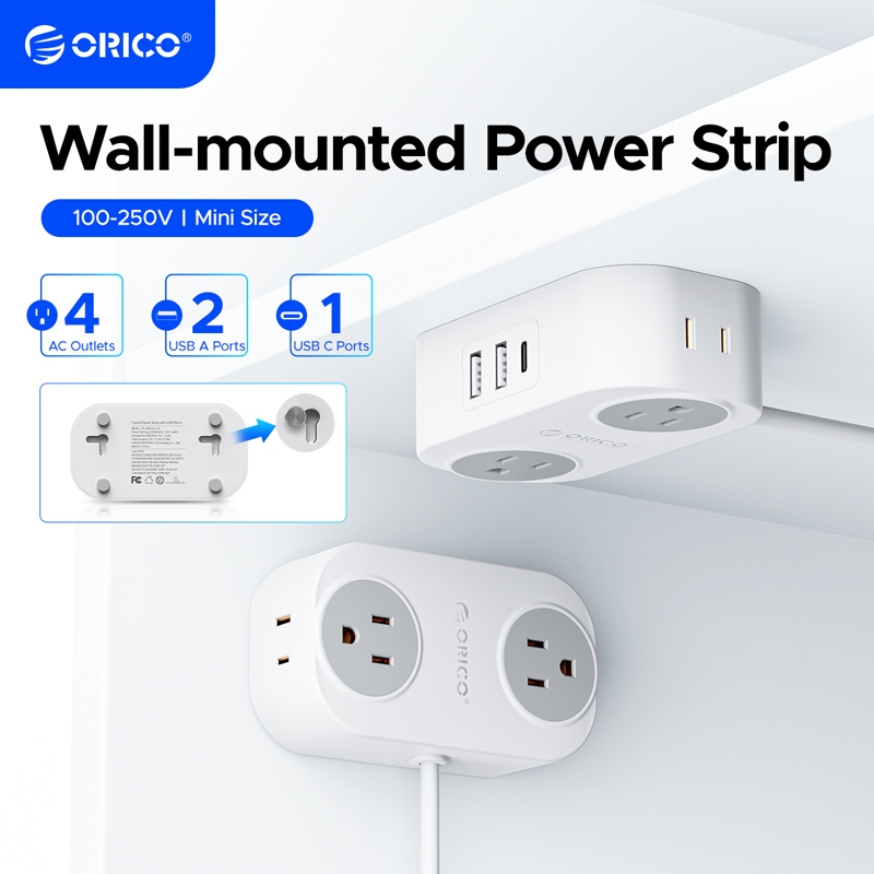ORICO US Plug สายไฟแบบพกพา USB สมาร์ทชาร์จติดผนัง Power Strip สําหรับ Travel Home Office (JY1)