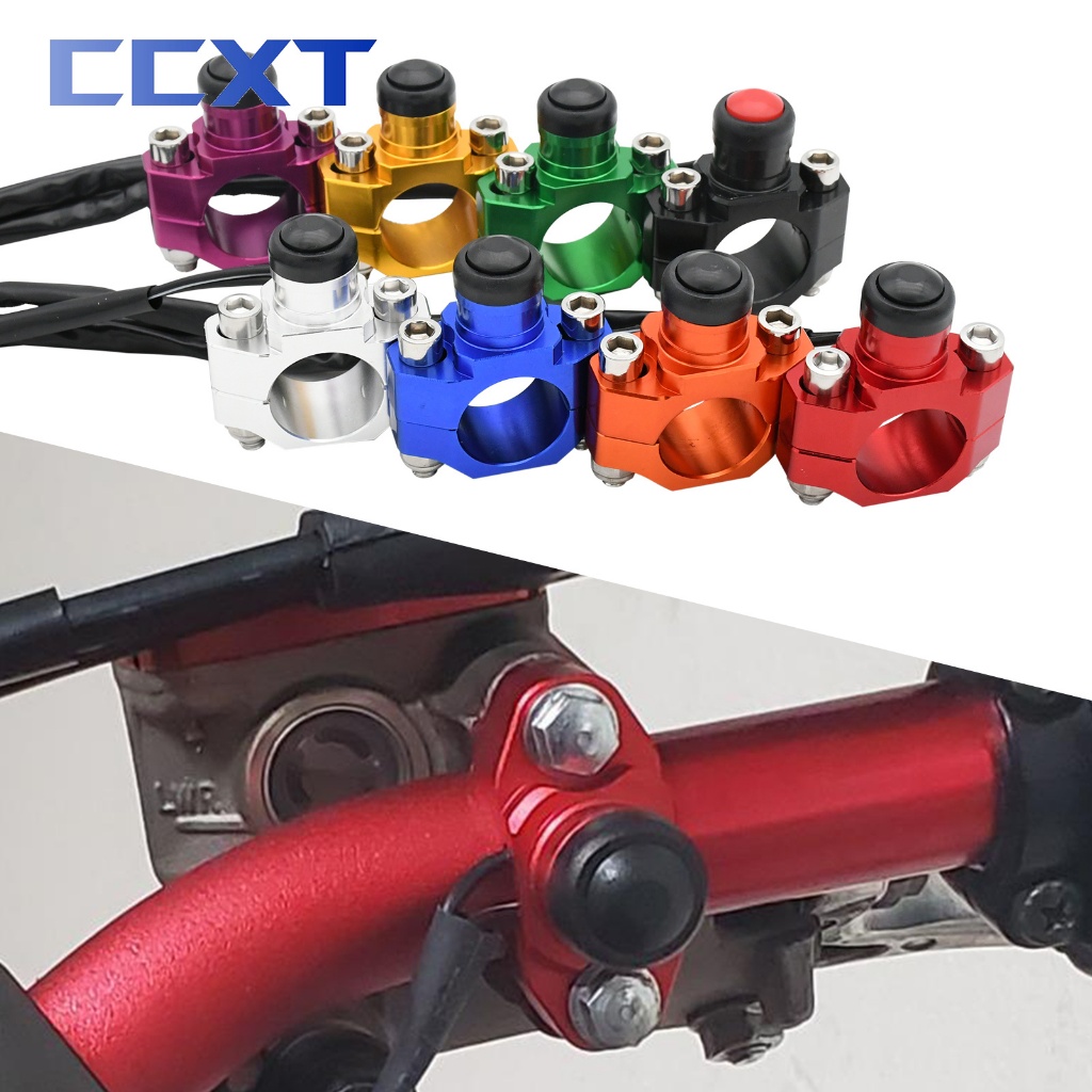รถจักรยานยนต์ Universal CNC เริ่มต้นฆ่าสวิทช์เครื่องยนต์เปิด/ปิดปุ่มสําหรับ KTM Honda Kawasaki Yamaha Suzuki ATV 22mm Handle Universal
