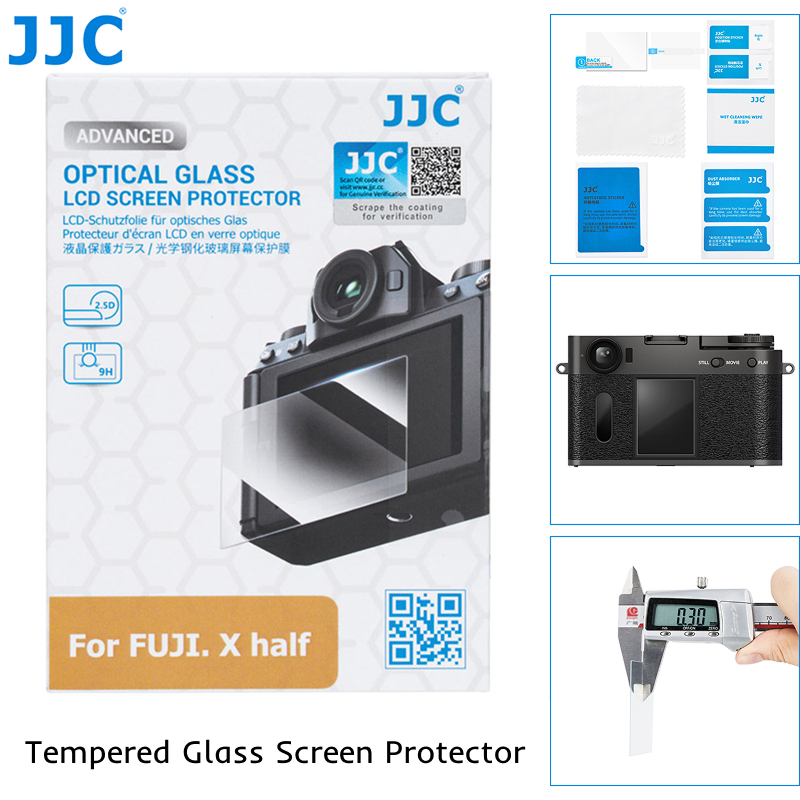 JJC ป้องกันหน้าจอ Fuji xhalf ฟิล์มนิรภัย Fujifilm X half กเกอร์กระจกป้องกัน Hd Optical