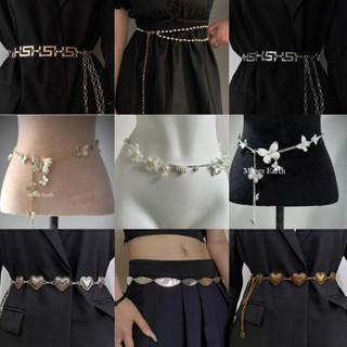 จีเอชแอล❤️ร้อยสไตล์ใหม่สไตล์จีนมุกเอวโซ่บางโลหะพู่โซ่ที่เรีย…