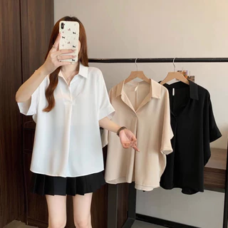 All Size 1 Shirt เสื้อเชิ้ตคอปก เสื้อเชิ้ตผู้หญิง แขนสั้น ทรงคลาสสิค ใส่สบาย รูปสินค้าจริง