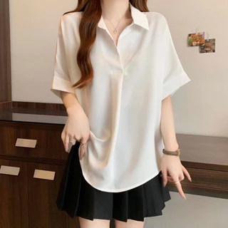 All Size 1 Shirt เสื้อเชิ้ตคอปก เสื้อเชิ้ตผู้หญิง แขนสั้น ทรงคลาสสิค ใส่สบาย รูปสินค้าจริง