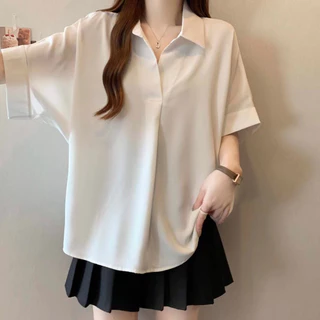 All Size 1 Shirt เสื้อเชิ้ตคอปก เสื้อเชิ้ตผู้หญิง แขนสั้น ทรงคลาสสิค ใส่สบาย รูปสินค้าจริง