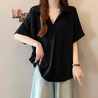 All Size 1 Shirt เสื้อเชิ้ตคอปก เสื้อเชิ้ตผู้หญิง แขนสั้น ทรงคลาสสิค ใส่สบาย รูปสินค้าจริง